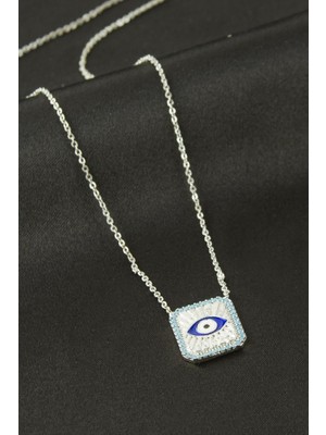 Kocadal Kare Göz Zirkon Taşlı Kolye