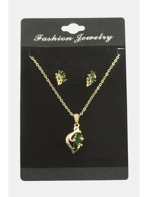 Kocadal Çiçek Zirkon Taşlı Set Kolye