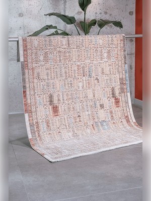 Apex Ambiance 2921 Bej Sıcak Renk Tonlarını Etnik Desenler ile Buluşturan Yumuşak Tuşeli Makine Halısı