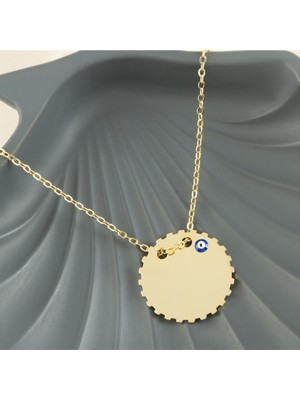 Kocadal Yuvarlak Isim Yazılabilir Boş Plaka Kolye