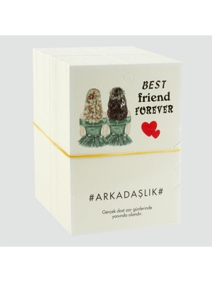 Kocadal 3'lü Arkadaşlık Bilekliği Yazılı Bileklik Kartı 200 Adet
