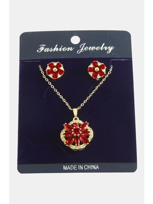Kocadal Çiçek Zirkon Taşlı Set Kolye
