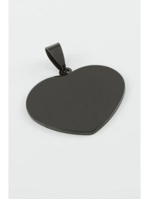 Kocadal Kalp Isim Yazılabilir Çelik Kolye Ucu 2,5 cm