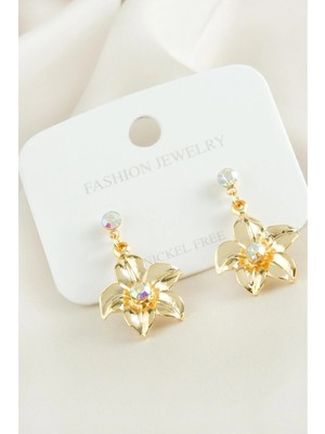 Kocadal Papatya Taşlı Klipsi Küpe