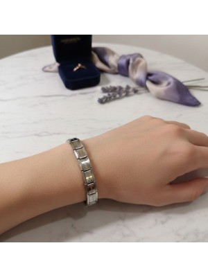 Belirtilmemiş Italyan Charm Bileklik Gümüş Renk , Çelik Bileklik, Hediye