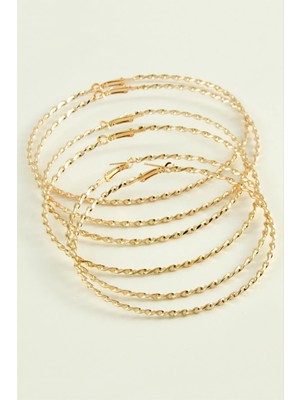 Kocadal Burgulu Metal Halka Küpe 6 Adet