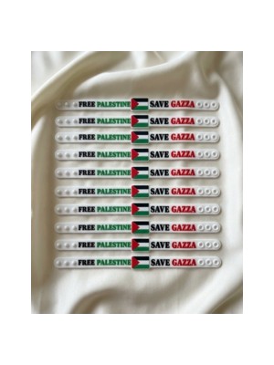 Zaytoon Spor Bileklik Filistin Save Gaza Kokulu Silikon Ayarlanabilir Unisex 10 Adet
