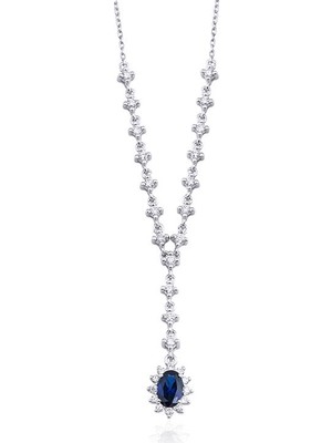 Makdis Pırlanta 1.10 Karat Safir Pırlanta Kolye