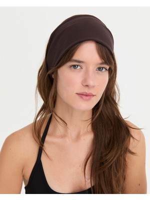 Ayma Active Kahverengi EcoVero™Viskoz Esnek Bandana Geniş Saç Bandı