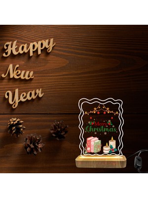 Renklime Yılbaşı Temalı Hediye 10 Masa Üstü Işıklı