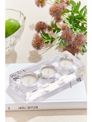 Paşabahçe Blok Tealight Mumluk - 1 Adet