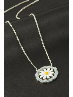 Kocadal Papatya Mineli Zirkon Taşlı Kolye