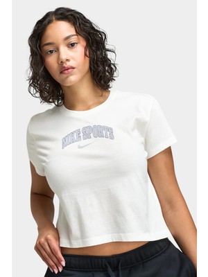 Nike Short-Sleeve Womes T-Shirt White Kadın Tişört Beyaz