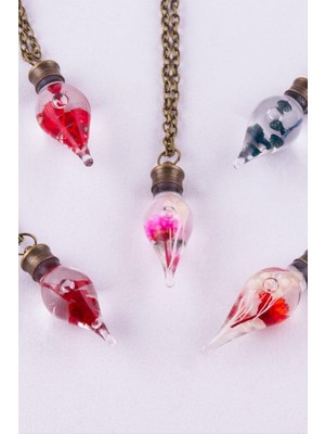 Kocadal Sulu Çiçek Fanus Canlı Kolye