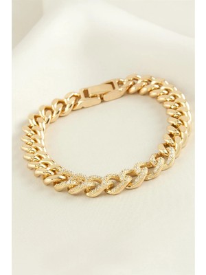 Kocadal Xuping Düz Zincir Zirkon Taşlı Lüks Çelik Bileklik