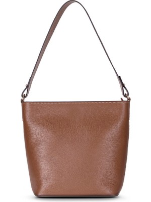 BloominBag Milano Zip Tote – Warm Camel Hakiki Deri Askılı Kadın Omuz Çantası