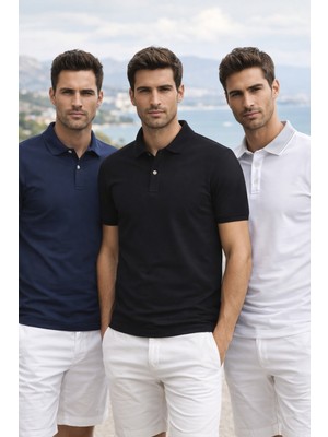Masimar Erkek 3lü Set Polo Yaka T-Shirt