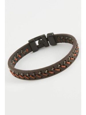 Kocadal Ip Işlemeli Kaliteli Suni Deri Bileklik