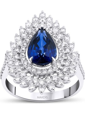 Makdis Pırlanta 3.50 Karat Safir Pırlanta Yüzük