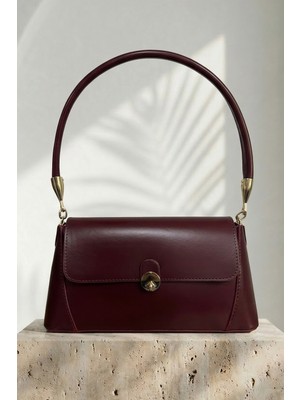 inStyle Retro Önden Kapaklı Bordo Omuz Çantası