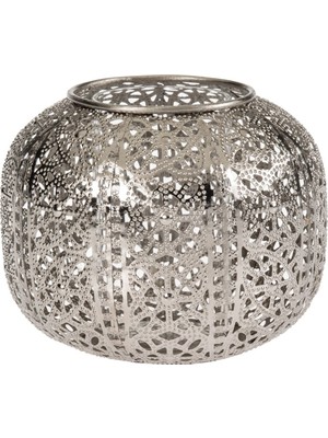 Paşabahçe Silver Ajur Metal Tealight Mumluk L - 1 Adet