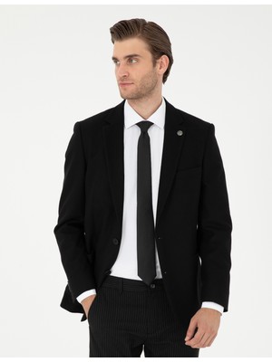 Pierre Cardin Erkek Siyah Yün Karışımlı Ex. Slim Fit Ceket 50291930-VR046