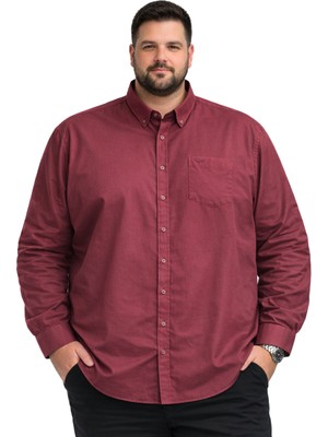 Battal Moda Battalmoda Erkek Büyük Beden Siyah Uzun Kollu Gömlek 3xl-4xl-5xl-6xl-7xl-8xl