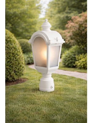 Akviva Direk Üstü Fayton Fener Bahçe Aydınlatma Armatürü Beyaz