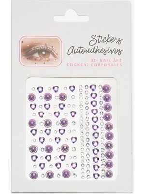 Le Mabelle Lila Yuvarlak ve Kalp Model Kız Çocuk Yüz ve Tırnak Sticker