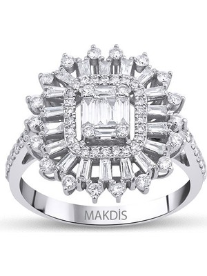 Makdis Pırlanta 0.80 Karat Baget Pırlanta Yüzük