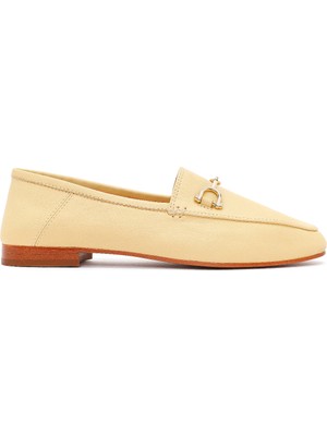 Derimod Kadın Sarı Tokalı Deri Loafer 26PFD552618
