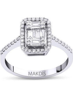 Makdis Pırlanta 0.40 Karat Baget Pırlanta Yüzük