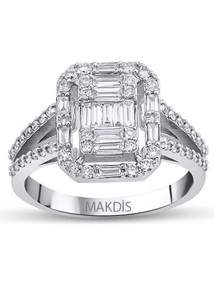 Makdis Pırlanta 0.75 Karat Baget Pırlanta Yüzük