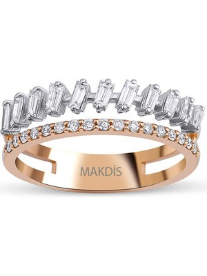 Makdis Pırlanta 0.50 Karat Baget Pırlanta Yüzük