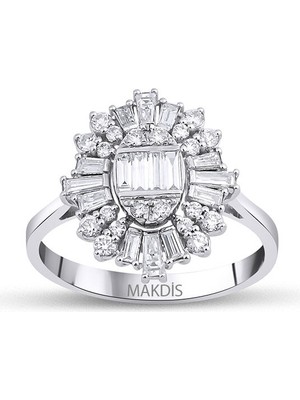 Makdis Pırlanta 0.65 Karat Baget Pırlanta Yüzük