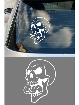 Mıgnatıs Agresif Kurukafa Sticker - Araba Motor Sticker - Kafatası Sticker 11X15CM
