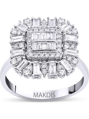 Makdis Pırlanta 0.85 Karat Baget Pırlanta Yüzük