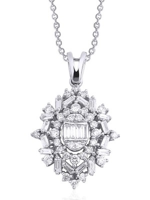 Makdis Pırlanta 0.65 Karat Baget Pırlanta Kolye