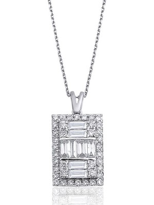 Makdis Pırlanta 1.10 Karat Baget Pırlanta Kolye