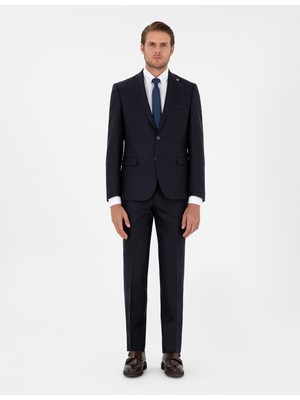 Pierre Cardin Erkek Lacivert Slim Fit Yün Karışımlı Takım Elbise 50294139-VR033