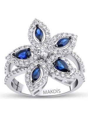 Makdis Pırlanta 1.45 Karat Fantezi Safir Pırlanta Yüzük