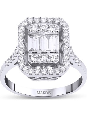 Makdis Pırlanta 0.85 Karat Baget Pırlanta Yüzük
