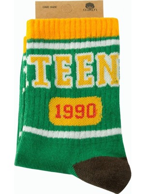 Pileli Store Yeşil Renkli Kolej Çorap 8*28