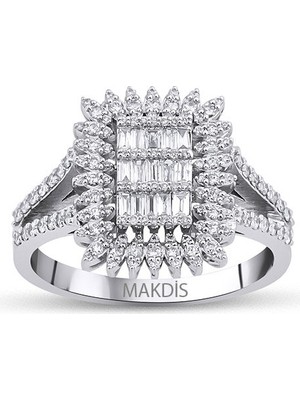 Makdis Pırlanta 0.60 Karat Baget Pırlanta Yüzük