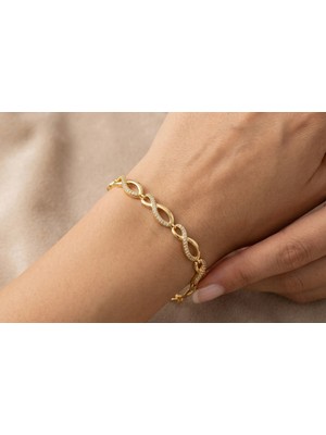 Belirtilmemiş Xuping 14K Sonsuzluk Zirkon Taşlı Bileklik, Çelik Bileklik,özel Gün , Zirkon , Doğum Günü ,