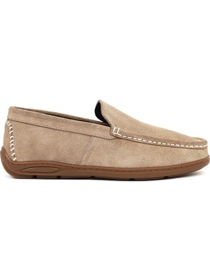 Derimod Erkek Vizon Süet Deri Casual Loafer 26SFD660410