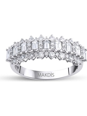 Makdis Pırlanta 1.00 Karat Baget Pırlanta Yüzük