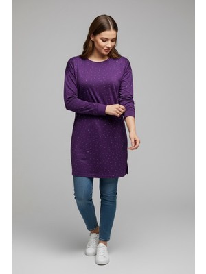 Ece Giyim Kadın Bisiklet Yaka Yırtmaçlı Kol Manşetli Tunik