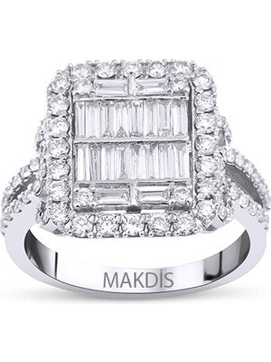 Makdis Pırlanta 1.10 Karat Baget Pırlanta Yüzük