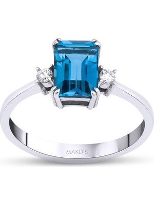 Makdis Pırlanta 1.40 Karat Aquamarine Pırlanta Yüzük